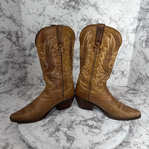 Charlie 1 Horse Lucchese Tan Mad Dog Size 6.5 Distressed Goat Leather Western - Picture 7 of 12